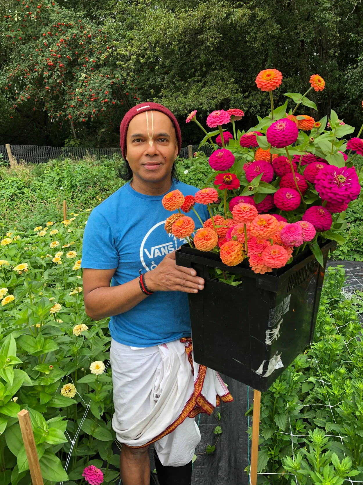 Grower at Vancouver Pushpanjali Flower Farm